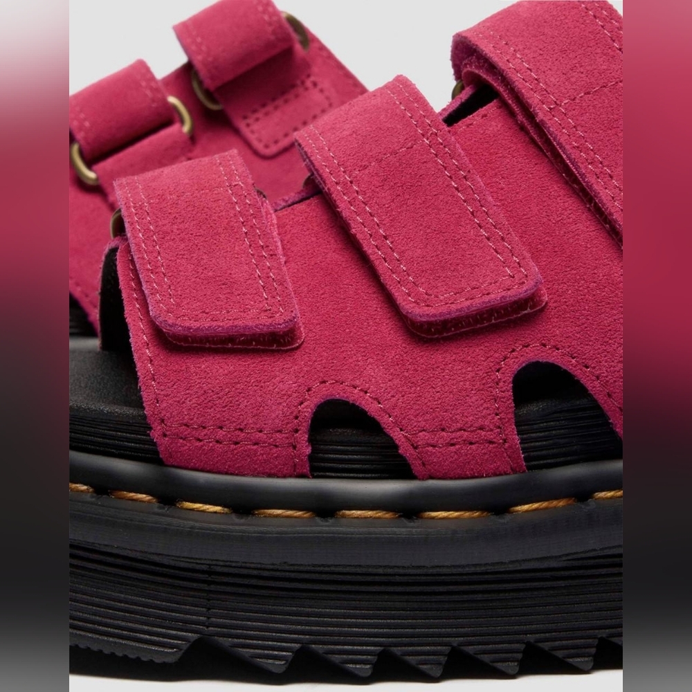Dr. Martens Raine Slide in Fuschia Pink - Picture 6 of 9